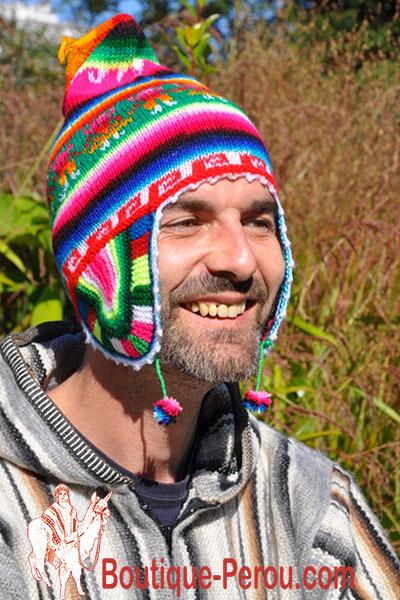 Bonnet péruvien homme arc en ciel - Bonnet péruvien homme - HOMME -  Boutique Pérou