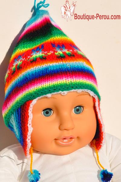 Bonnet péruvien pour nouveau né - Bonnets péruviens - ENFANT - Boutique  Pérou