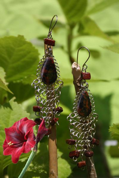 Boucles d'oreilles en tigtiloo oeil de tigre