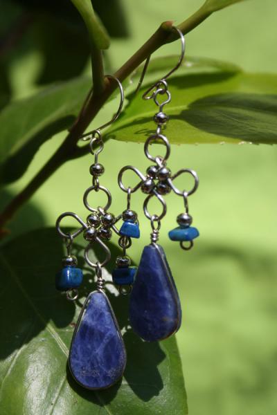 Boucles d'oreilles en pierre lapis lazuli