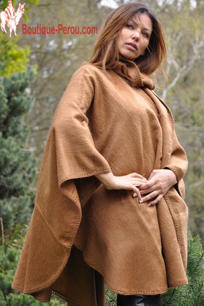manteau cape laine femme