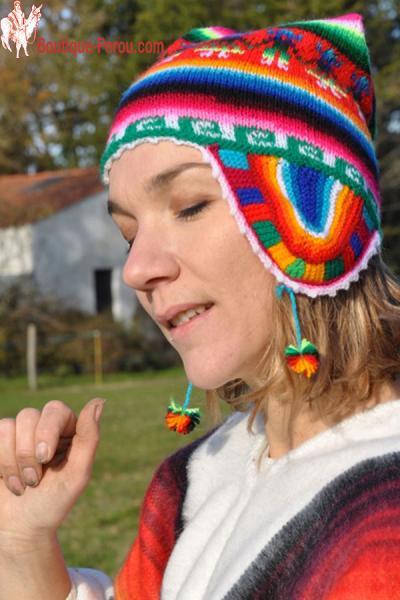 Véritable Bonnet Péruvien pour enfant, Chullo l'altiplano, bonnet péruvien  tricoté main, bonnet péruvien enfant, bonnet péruvien fait main -   France