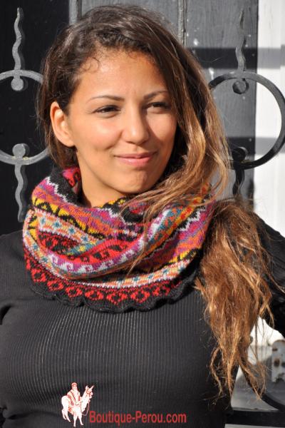 Écharpe foulard femme rond anneau ovale tube snood. - Echarpes et