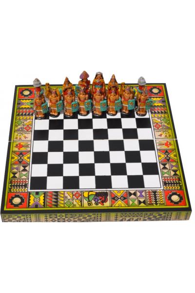 Pérou jeu d'échecs à la main céramique & bois 