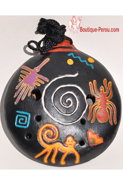 Ocarina du Pérou - 6 trous - fabriqué à la main, terre cuite