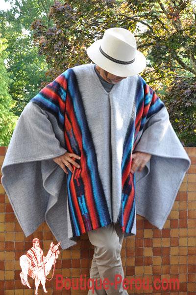 Poncho Homme En Alpaga Fait Main - Chaud Et Doux, Avec Capuche, Manteau D'hiver Original - 9