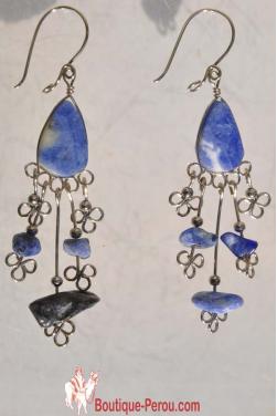 Boucles d'oreilles Qosqo lapis-lazuli.