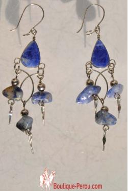 Boucles d'oreilles pierre Lapis-lazuli Chaska.