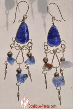 Boucles d'oreilles en pierre turquoise Nazca