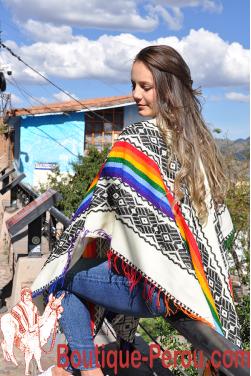 Poncho femme blanc Ausangate .