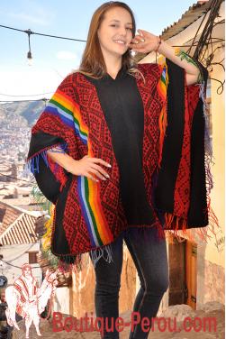 Poncho rouge des Andes