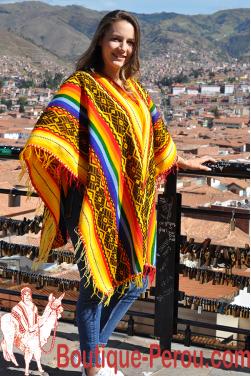 Poncho soleil des Andes en laine