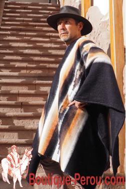 Poncho péruvien noir