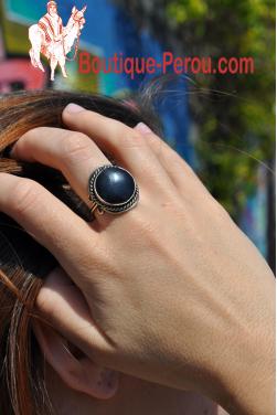 Bague INCA pierre semi precieuse onyx