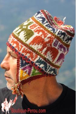 Bonnet péruvien adulte grand taille laine alpaga