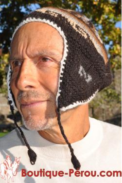 Bonnet péruvien homme marron