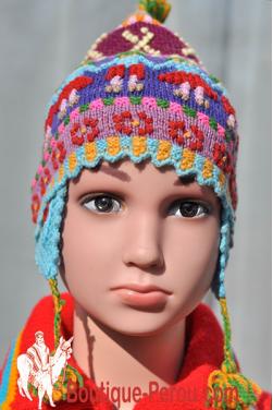 Bonnet enfant laine polaire - Bonnets péruviens - Vêtements enfants Poutali