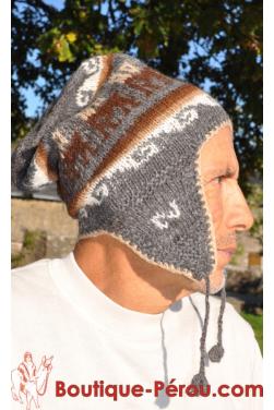 Bonnet péruvien homme gris.