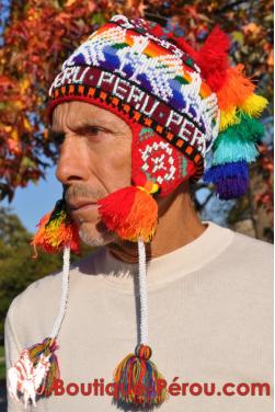 Bonnet péruvien Ocongate homme arco iris