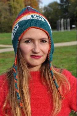 Bonnet péruvien reversible Pachamama en laine d'alpaga