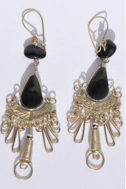 Boucles d'oreilles en onyx Kantuta 