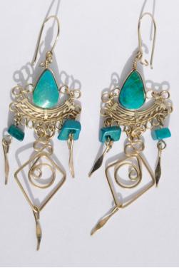 Boucles d'oreilles en turquoise le Kantuta