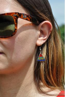 Paire de Boucles d'oreilles tendance du Printemps-été. Pièce unique