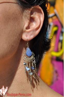 Boucles d'oreilles Tacna, pièce unique fait main