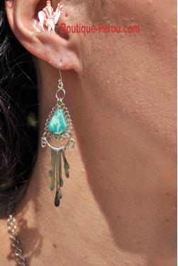 Boucles d'oreilles  en turquoise - Kuntur 