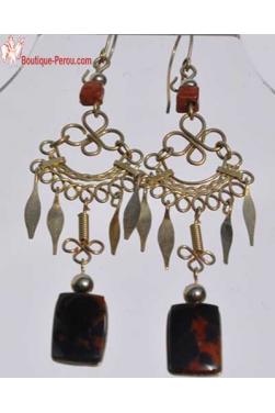 Boucles d'oreilles en oeil de tigre - Quilla