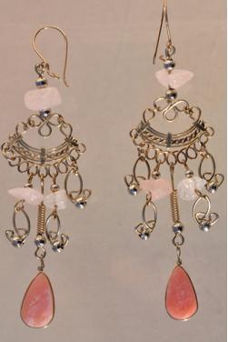 Boucles d'oreilles en quartz rose - Quilla