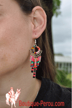 Boucles d'oreilles en forme de quipu