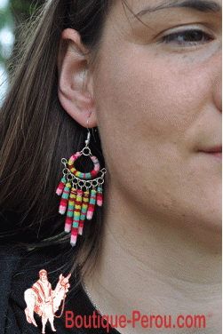 Boucles d'oreilles en forme de Quipu