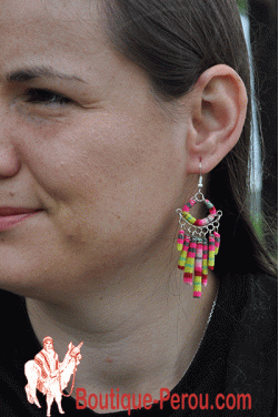 Boucles d'oreilles en forme de quipu