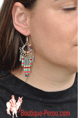 Boucles d'oreilles en forme de quipu