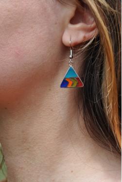 Boucles d'oreilles en pierre péruviennes.
