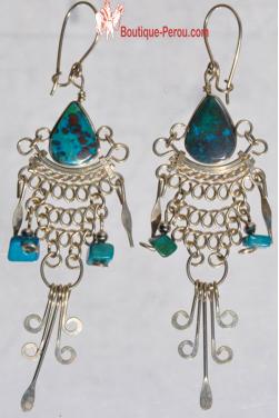 Boucles d'oreilles en turquoise Nazca