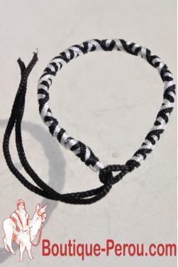 Bracelet indien porte bonheur, black and white.