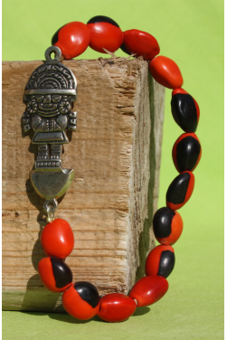Bracelet huayruro avec le Tumi.