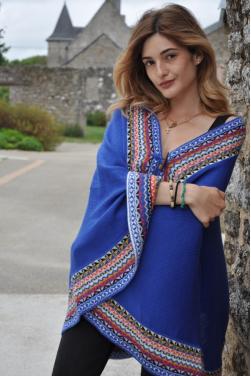 Poncho femme azul cielo serrano