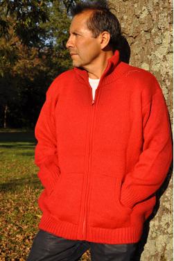 Blouson homme ultra épais Rouge indien 