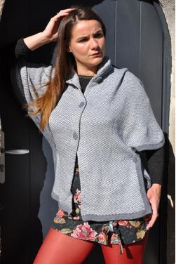 Veste poncho gris