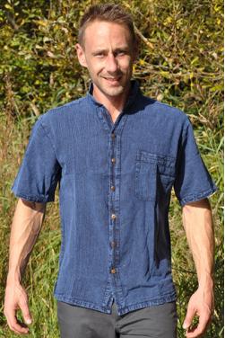 Chemise bleu denim en coton doux