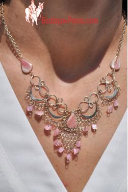 Collier Kantuta en quartz rose