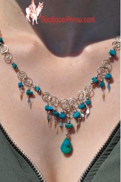 Collier Qosqo pierre turquoise