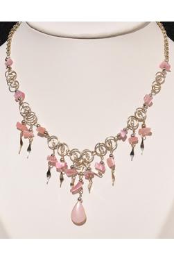 Collier Qosqo pierre quartz rose