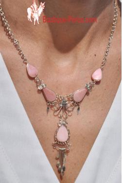 Collier Tika pierre quartz rose