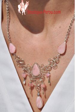 Collier Warmi pierre quartz rose