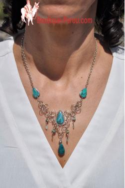 Collier Warmi pierre turquoise