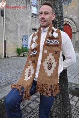 Écharpe homme en laine naturelle d'alpaga